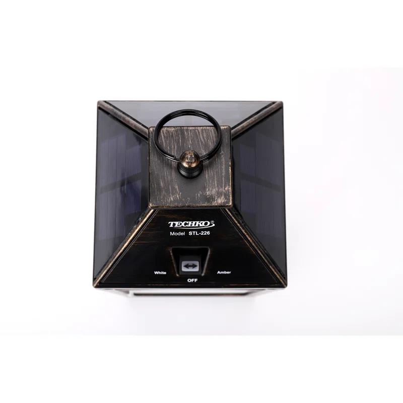 Techko 12.88 Outdoor Vintage Solar LED Lantern with Auto Dawn-to-Dusk Sensor