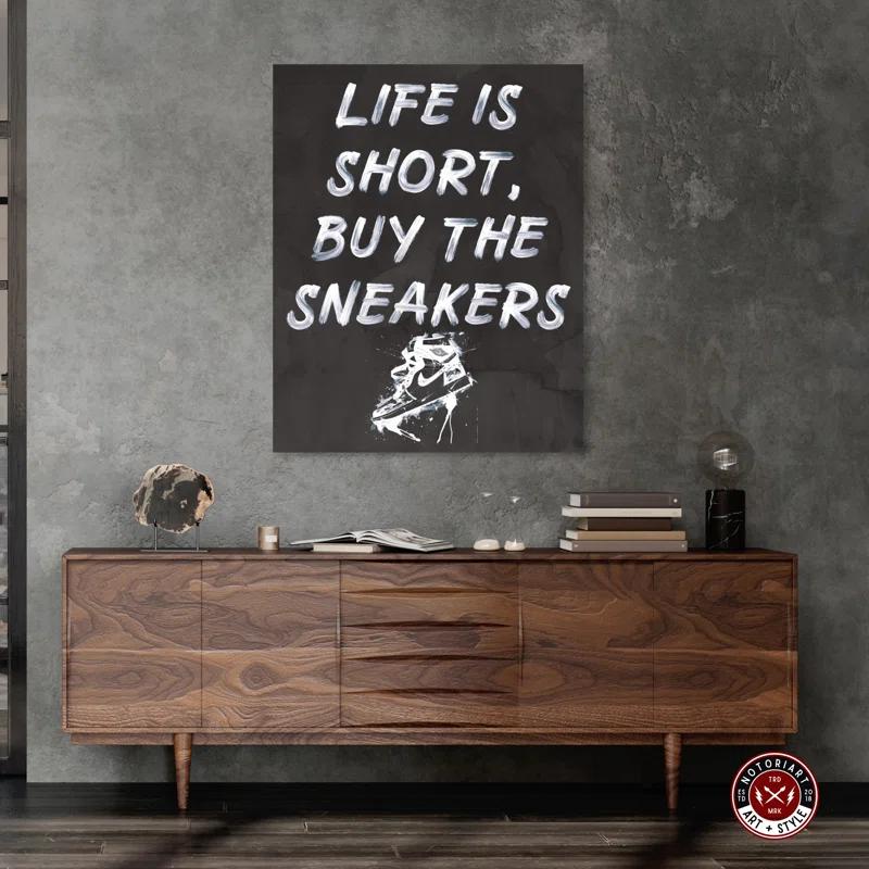 Notori Art Notoriart Buy The Sneakers Framed Sneaker 1 Piece Canvas Wall Art
