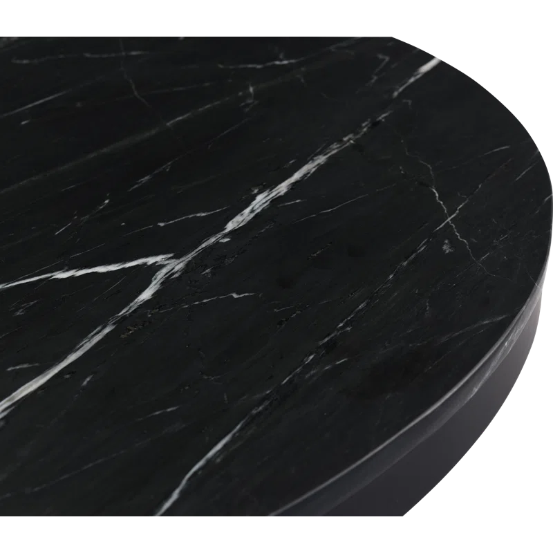 Tiago Round Dining Table - Black Marble