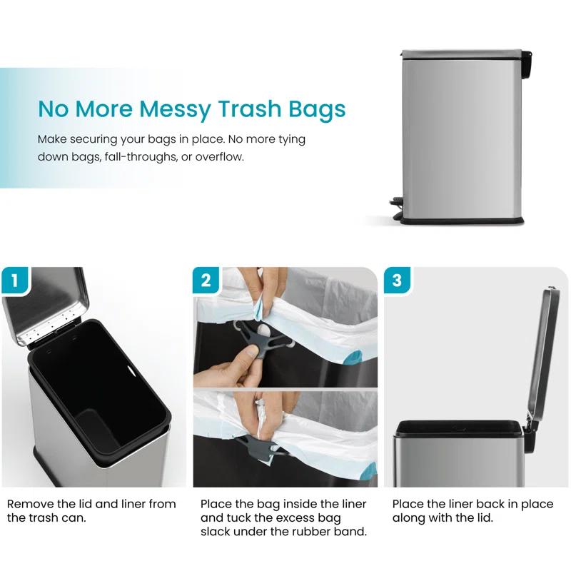 2.5 Gallon Slim Trash Can, for Bathroom and Office
