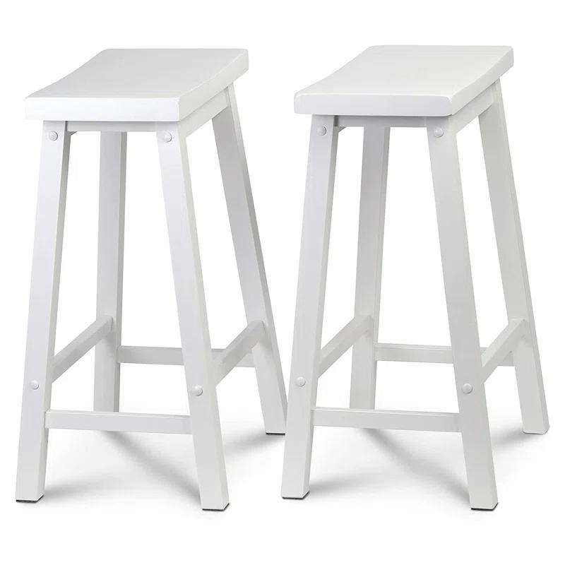 PJ Wood Solid Wood Accent Stool