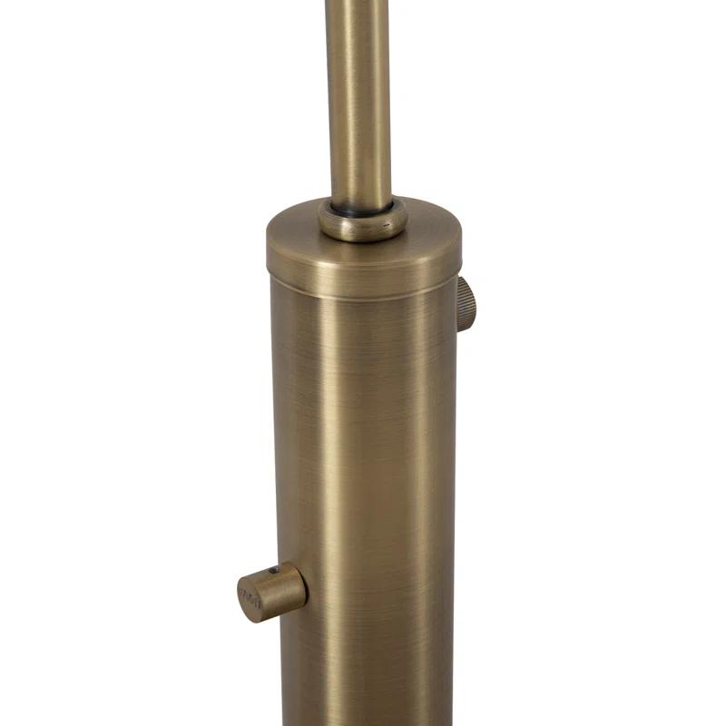 Rancho Mirage 1 Light Arc Floor Lamp - 86", Weathered Brass finish, Matte Black & Gold Leaf Shade, M
