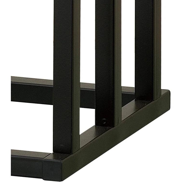 MyGift 33 Inch Black Chrome Plated Metal Freestanding Bathroom Towel Rack Stand with 3 Tier Bamboo Wood Bar, Laundry Room Drying Rack Stand