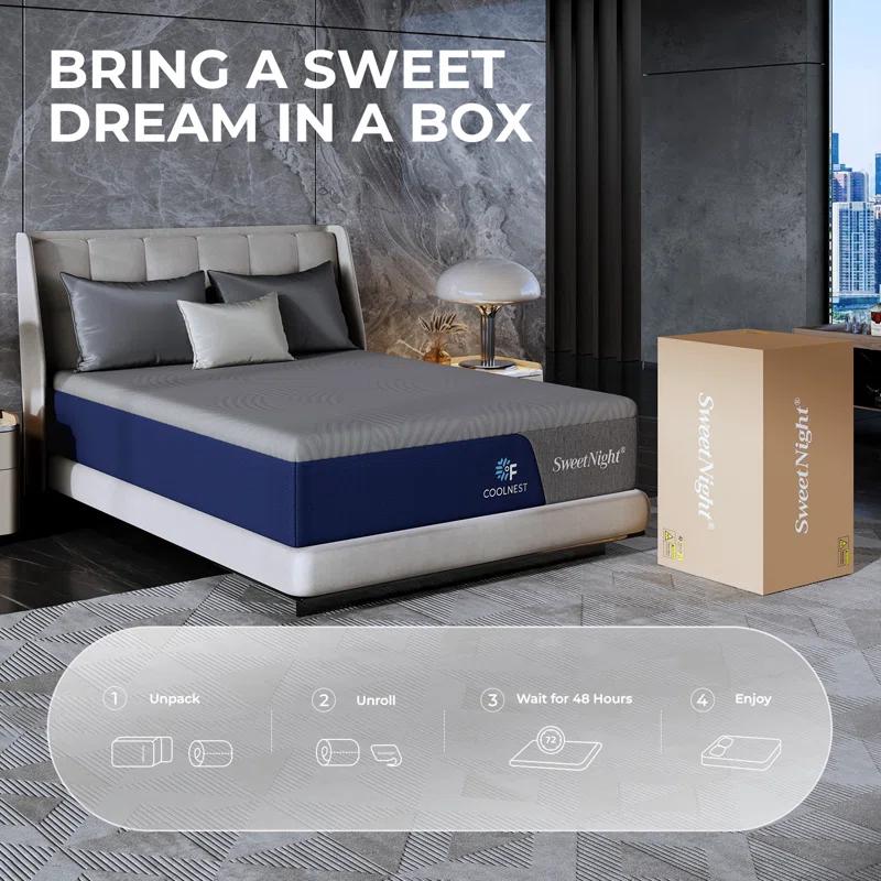 Sweet Medium Coolnest Gel Memory Foam Mattress With CertiPUR-US and ACA Certified