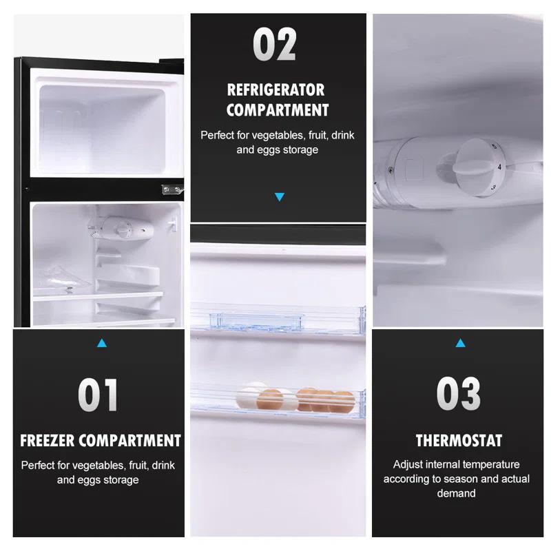 Giantex Giantex 3.4 Cubic Feet Freestanding Mini Fridge with Freezer