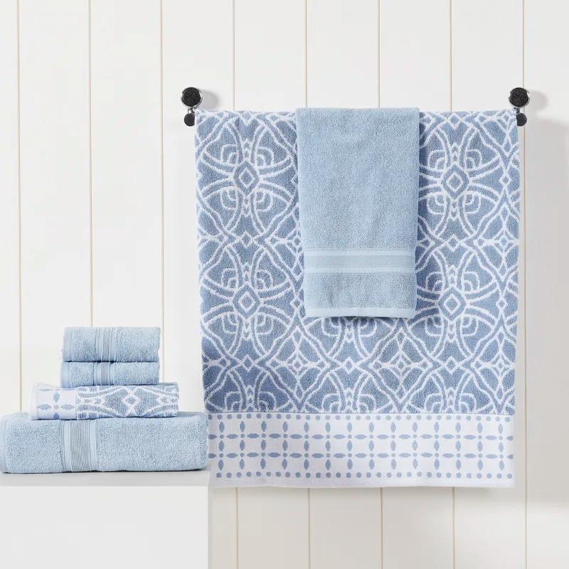 Modern Threads Modern Threads 6 Piece Set, 2 Bath Towels, 2 Hand Towels, 2 Washcloths Yarn Dyed Jacquard/Solid Towel Set Monroe