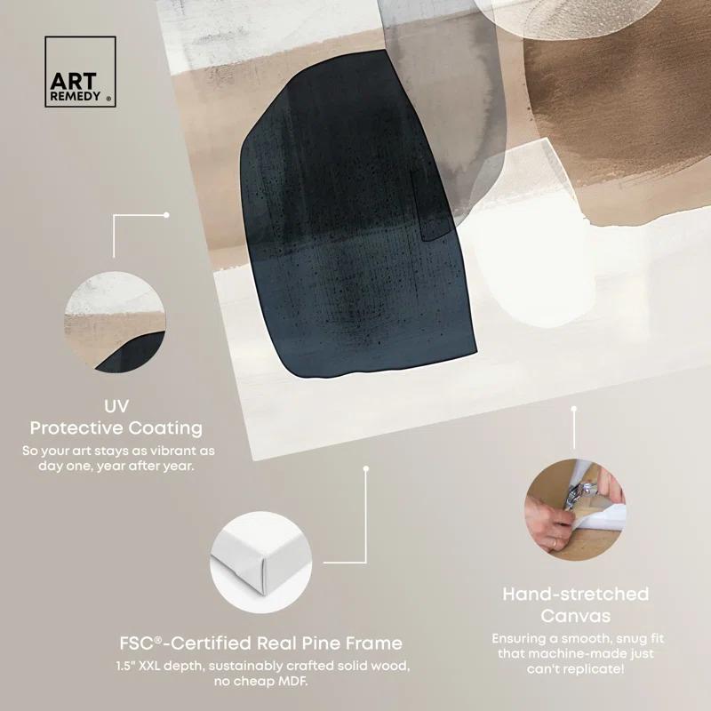 Art Remedy Shapes Abstracts " Layers Of Depth " by Art Remedy on Canvas