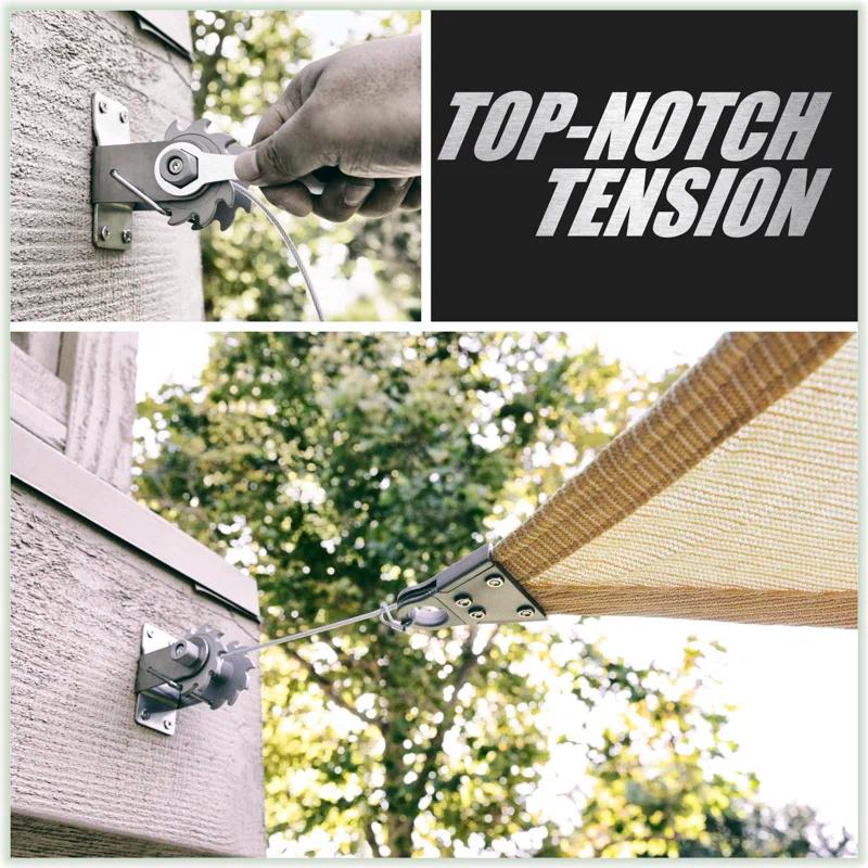ColourTree ColorTree Winch Kit for Triangle Sun Shade Sails – 316 Stainless Steel, Easy Tensioning (Includes Winch, Hardware, Cables)