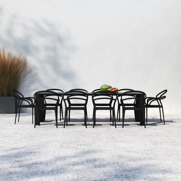 Comet 39.37'' Rectangular 10 - Person Outdoor Dining Set