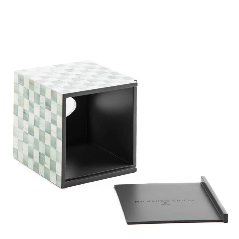 MacKenzie-Childs Sterling Check® Lacquer Boutique Tissue Box Cover
