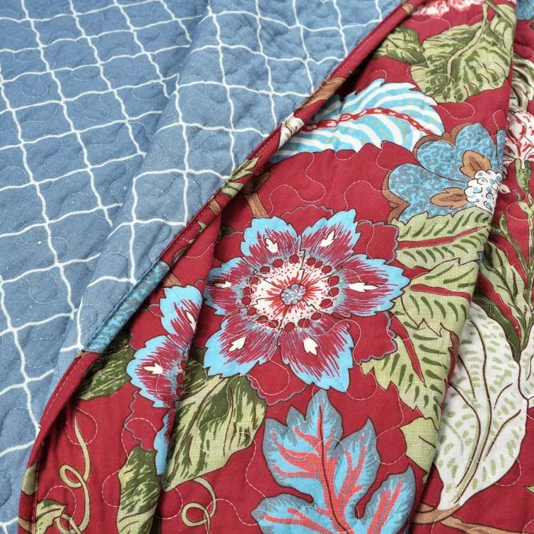 Lush Decor Granborough Cotton Reversible Traditional 3 Piece Quilt Set