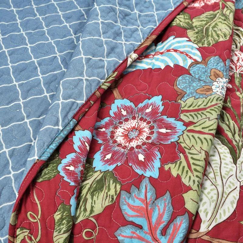 Lush Decor Granborough Cotton Reversible Traditional 3 Piece Quilt Set