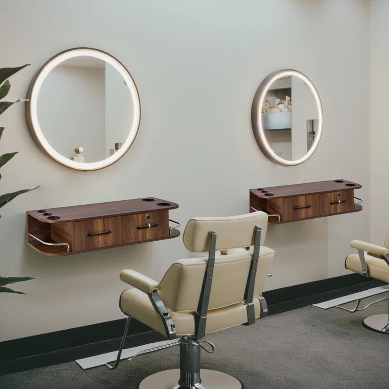 The Twillery Co.® Sowder Locking Wall Mount Styling Station Barber Beauty Spa Salon Equipment