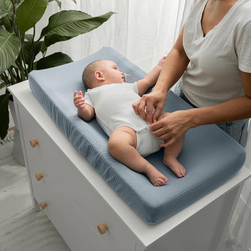 Comfy Cubs Comfy Cubs Muslin Fitted Changing Pad Cover, Changing Pad Sheets