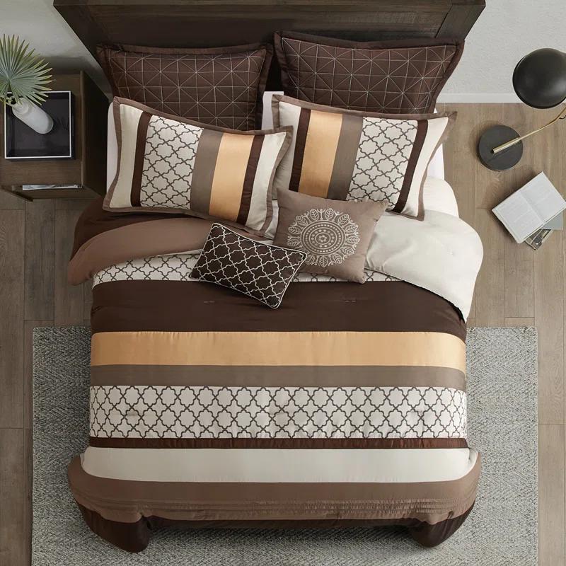 Nanshing America, Inc Avalon Microfiber Modern & Contemporary 8 Piece Comforter Set