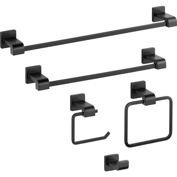 Delta Ara 24 in. Wall Mount Towel Bar Bath Hardware Accessory in Matte Black 77524-BL