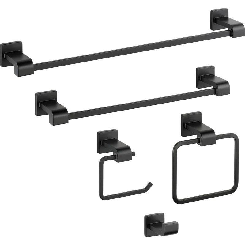 Delta Ara 24 in. Wall Mount Towel Bar Bath Hardware Accessory in Matte Black 77524-BL