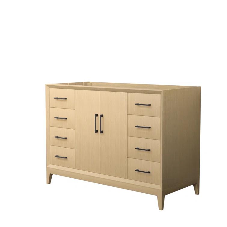 Wyndham Collection Janna 48" Freestanding Single Bathroom Vanity with Marble Top