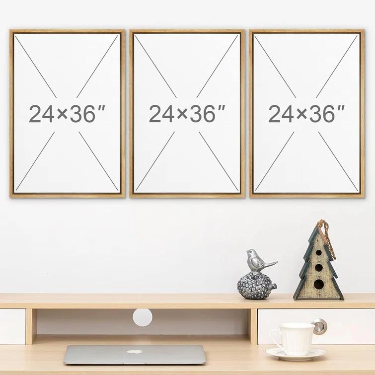 SIGNLEADER Mid-Century Modern Black And White Minimalist Abstract Home Decor Framed Wall Art Work Canvas Print & Reviews | Wayfair