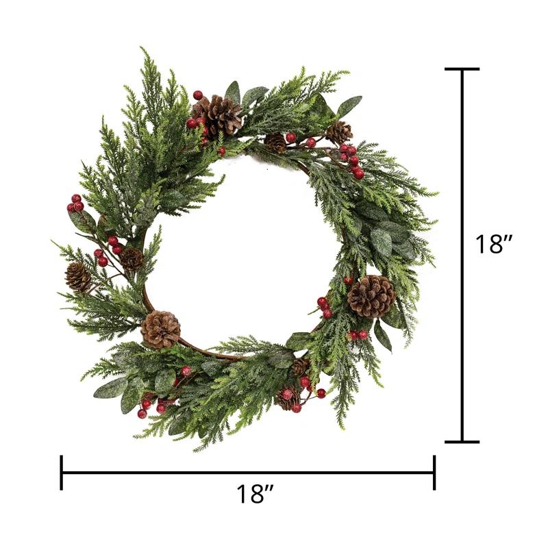Faux Pine 18'' Wreath