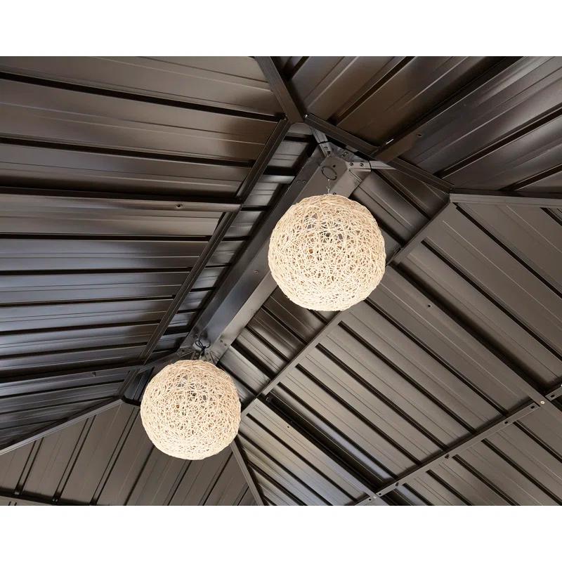 Peak Home Furnishings Hardtop Aluminum Patio Gazebo