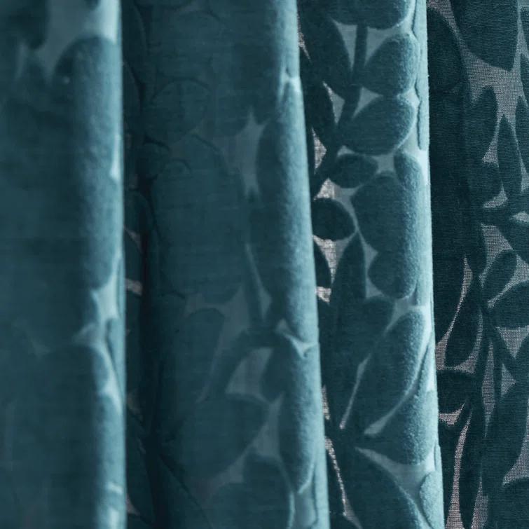 Martha Stewart Martha Stewart Sherwood Velvet Grommet Teal Curtain Panel Pair (Set Of 2) (Set of 2)