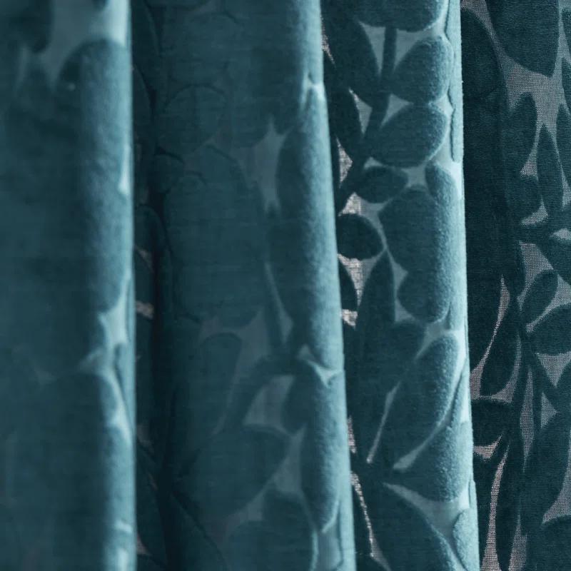 Martha Stewart Martha Stewart Sherwood Velvet Grommet Teal Curtain Panel Pair (Set Of 2) (Set of 2)