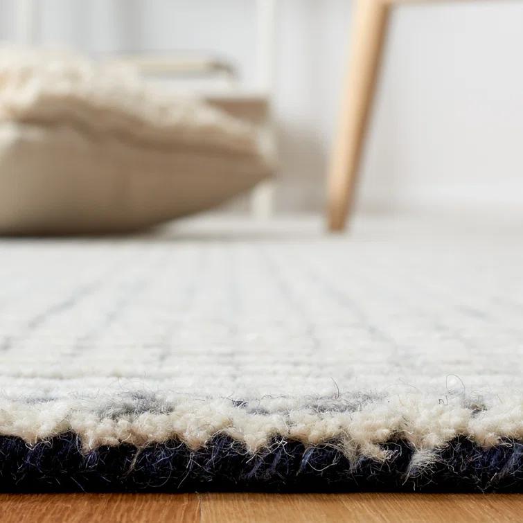 Latitude Run® Abstract Hand Tufted Wool Striped Rug