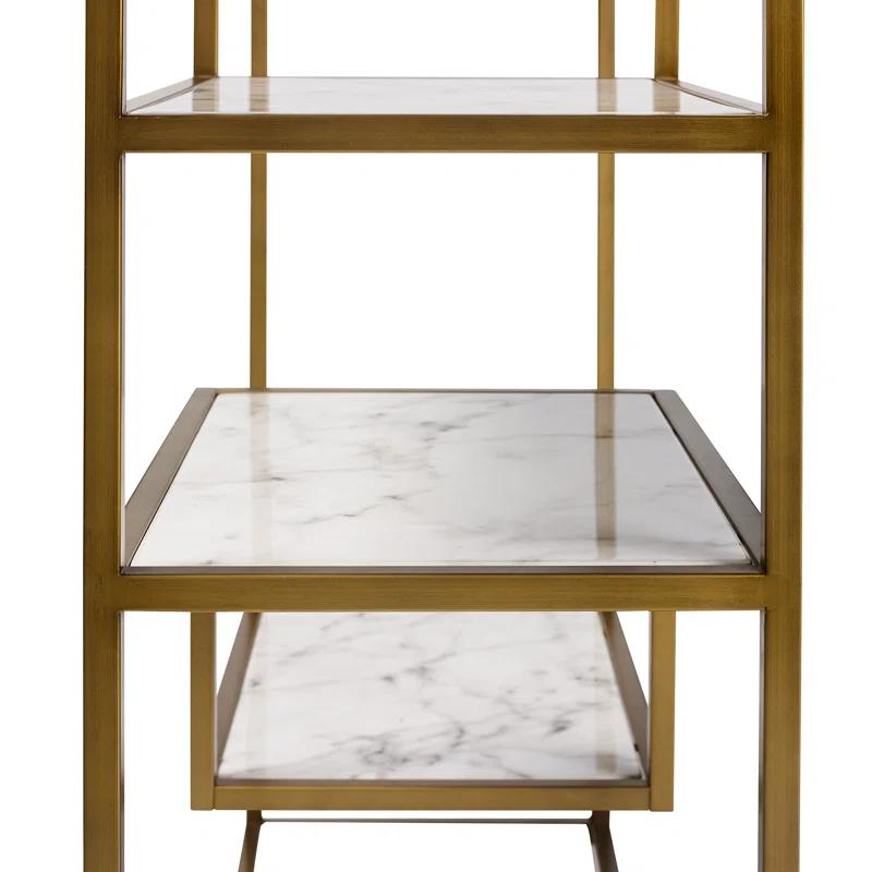 Mercer41 Carbone Marble-Look 5-Tier Display Bookcase Shelf