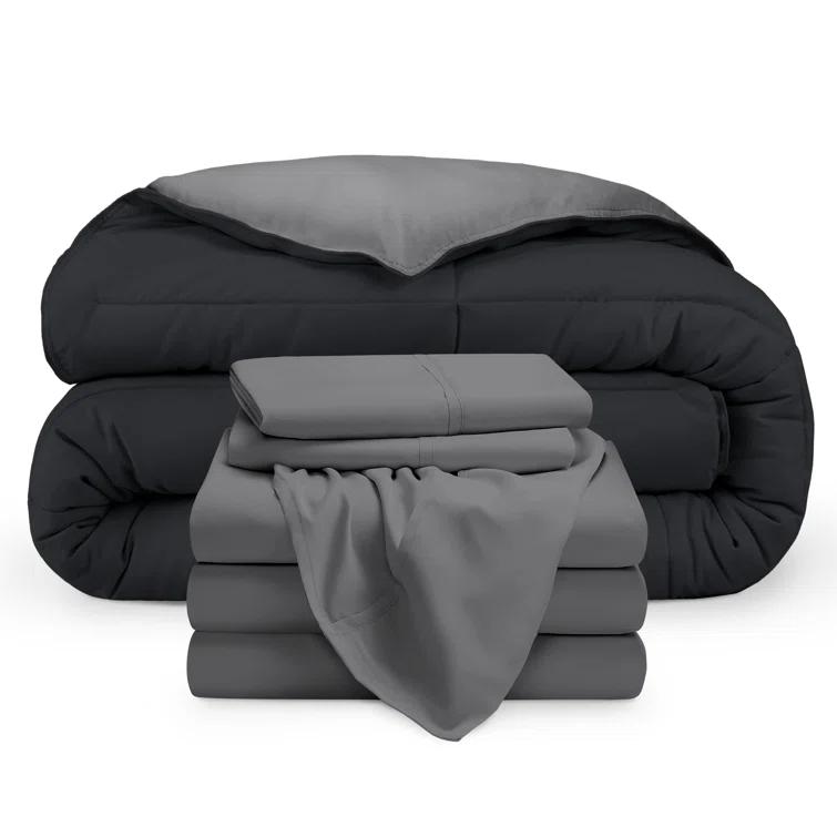 Bare Home 1800 Premium Microfiber Reversible Bed-In-A-Bag