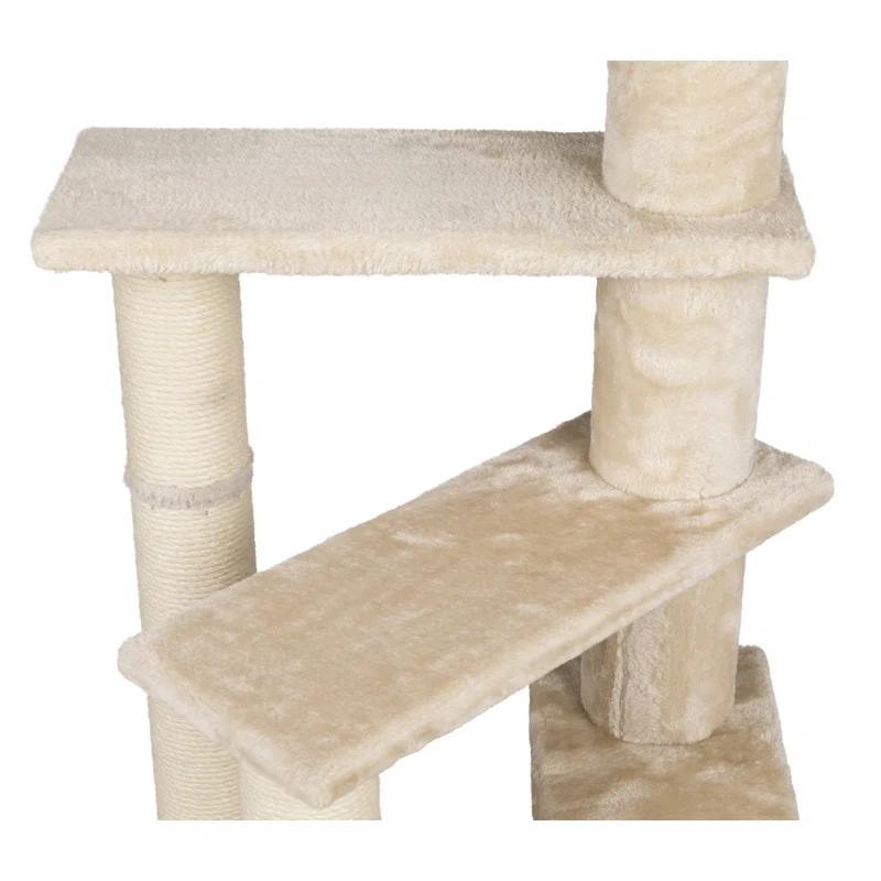 TRIXIE Tulia Senior 40.2" Cat Tower, 4-Level Cat Tree, Sisal Scratching Posts, Plush Platforms, Top Platform Bed