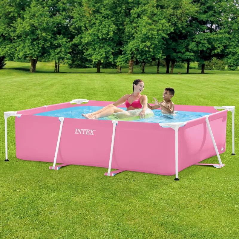 Intex Plastic Rectangle Frame Set Pool 23.62'' H x 59'' W x 86.62'' L