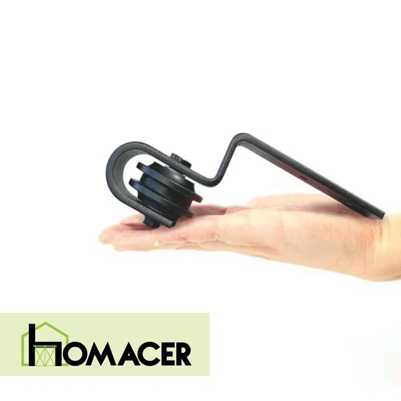 Homacer Mini Black Rustic Classic Design Single Track Bypass Two Door Hardware Kit For Cabinet Use