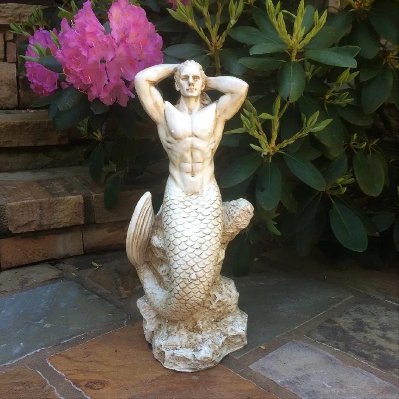 HomeStyles Life's a Beach Sexy Merman Mermaid on Coastal Rock Statue