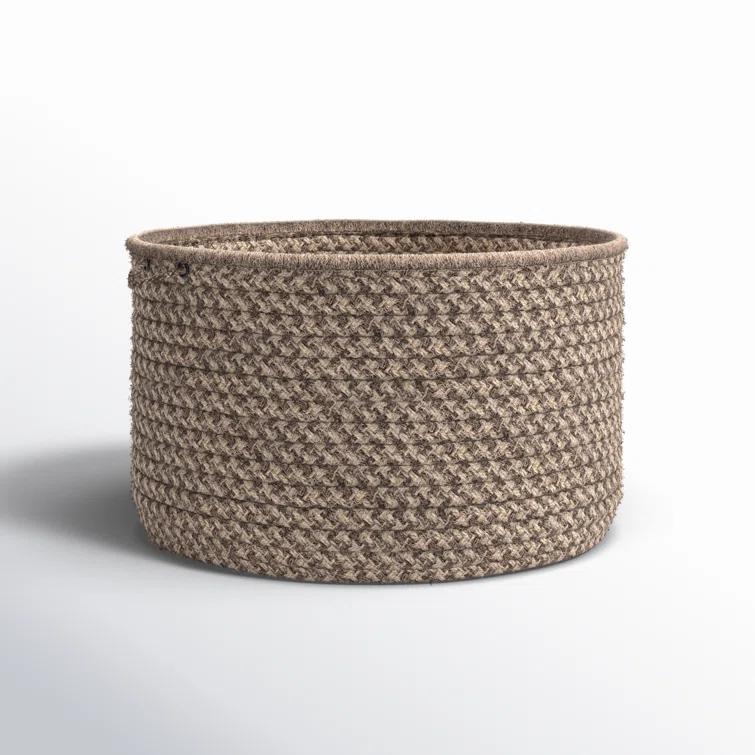 Kelly Clarkson Home Natural Wool Houndstooth Storage Basket