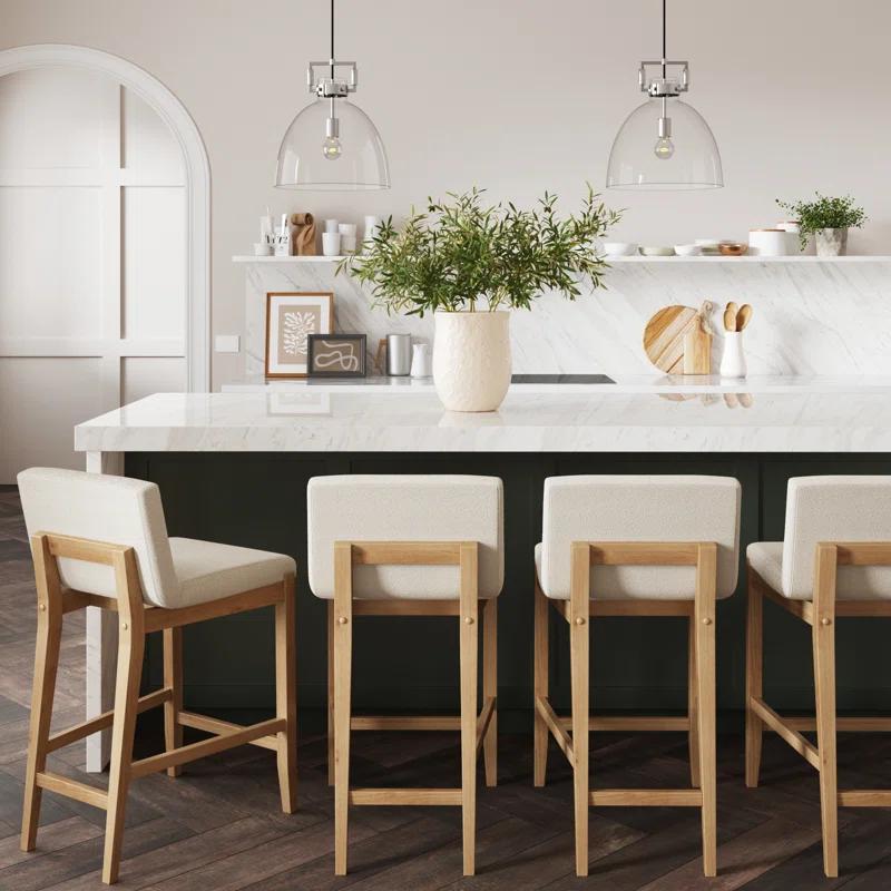 Nathan James Upholstered Wooden Stool