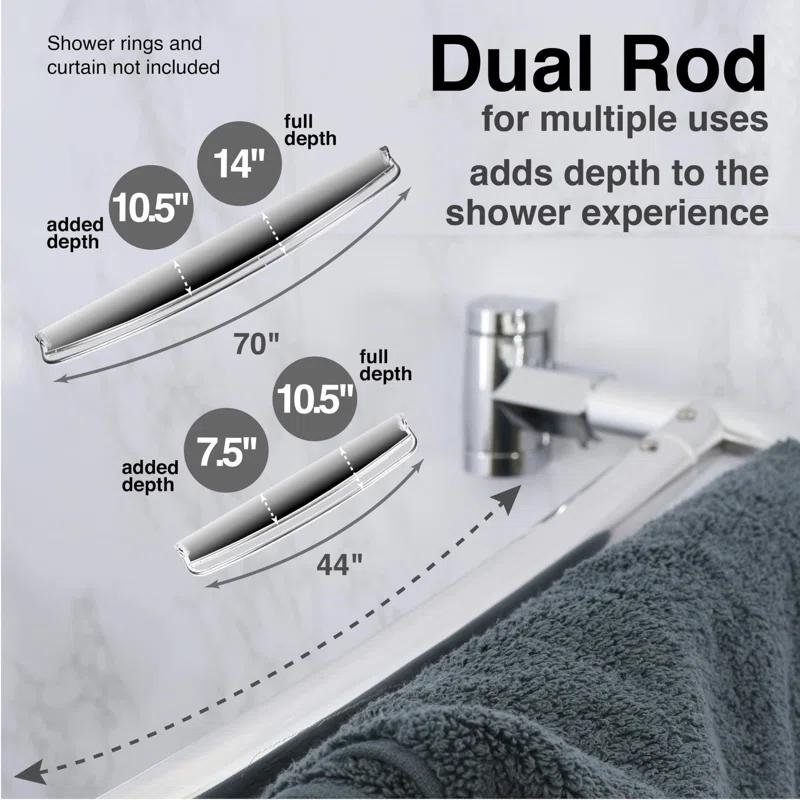 VOMGEB1 Double Curved Shower Rod, Durable Metal Construction