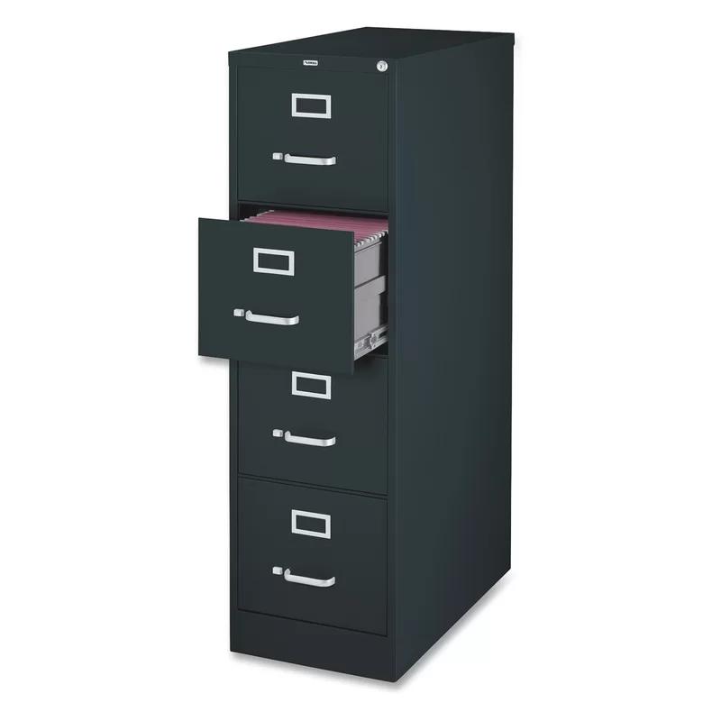 Black 4-Drawer Lockable Legal Size Steel File Cabinet