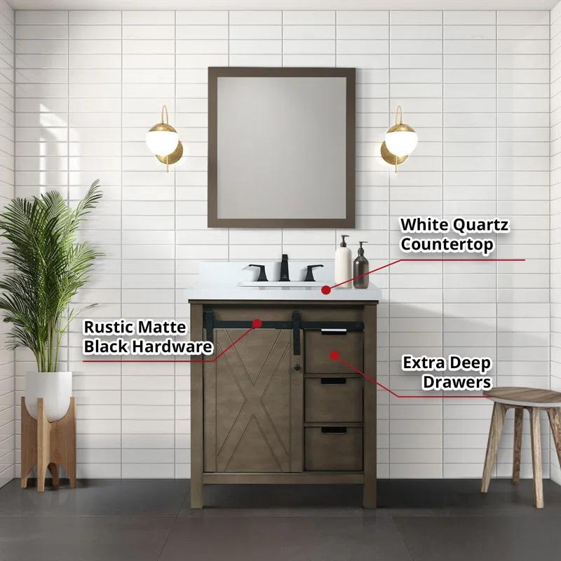 Lexora Marsyas 30 in W x 22 in D Single Bath Vanity