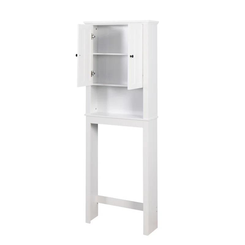 HLILish Bathroom Wooden Storage Cabinet Over-The-Toilet Space Saver With A Adjustable Shelf 23.62X7.72X67.32 Inch