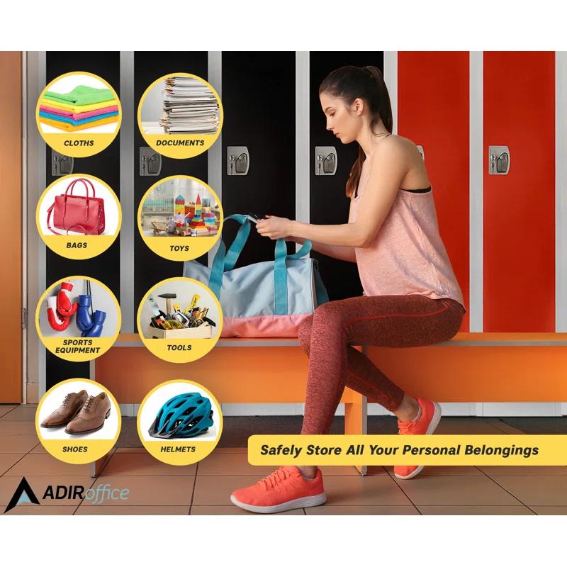 AdirOffice 12'' Wide Steel 1-Tier School and Gym Locker