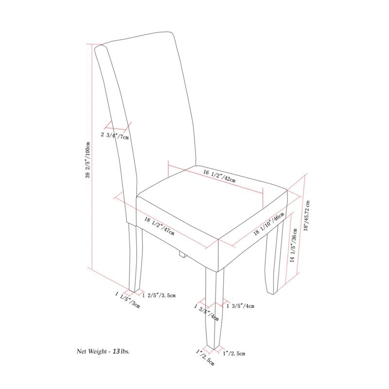 Simpli Home Acadian Solid Wood Dining Chair (Set of 2)