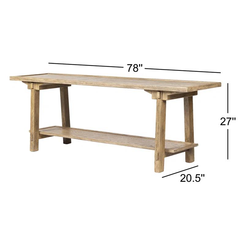 Frony Console Table-Distressed Light Oak