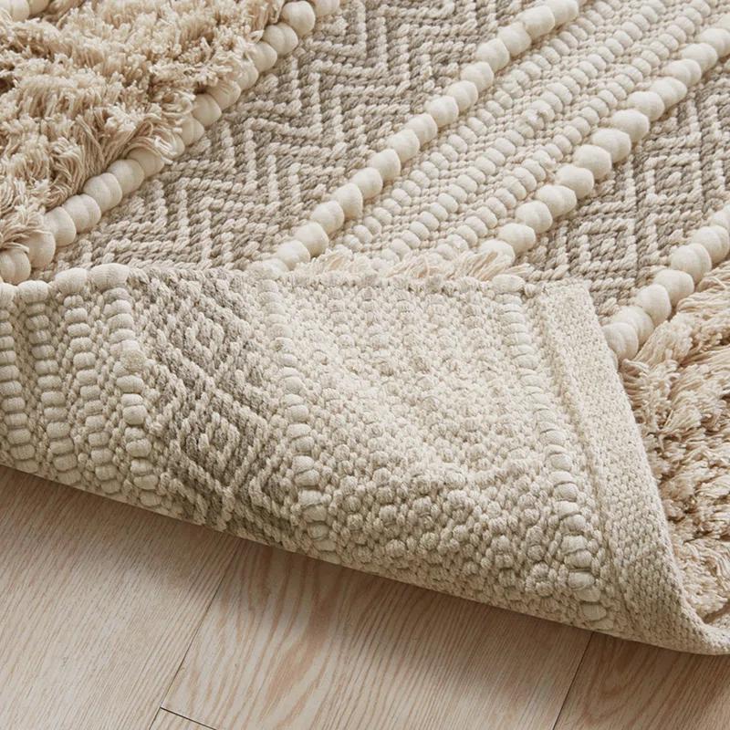 INK+IVY Asher Cotton Blend Bath Rug with Non-Slip Backing