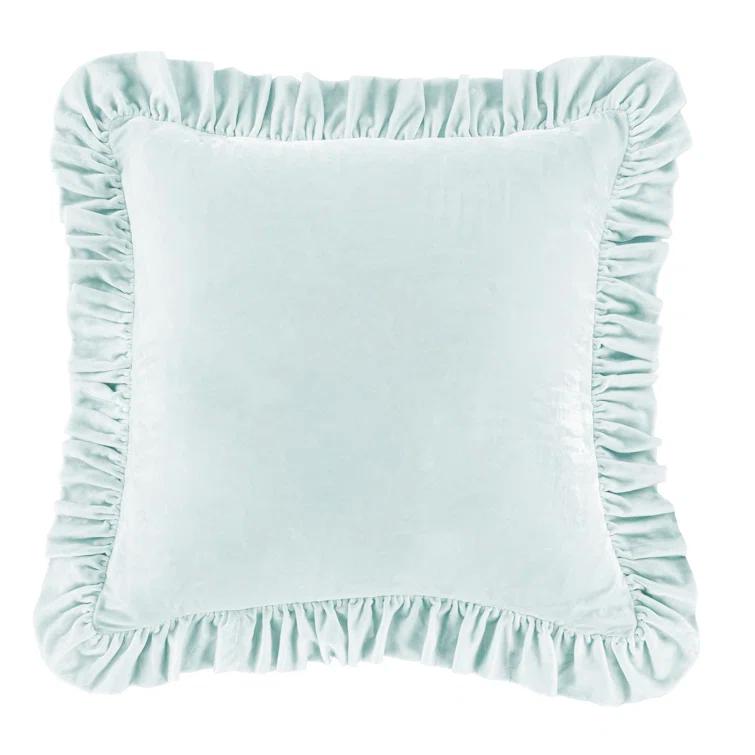 Stella Faux Silk Velvet Classic Chic Modern Rustic Ruffled Euro Sham