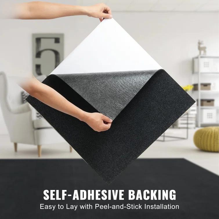 VEVOR 24'' W x 24'' L Level Cut And Loop Polyester Carpet Tile (Set of 15)