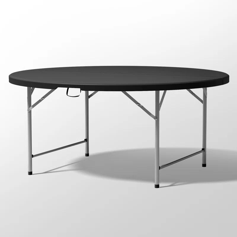 Magshion 5.5Ft Round Folding Table Portable Plastic Table With Handle Foldable Banquet Table For Dining Camping And Picnics