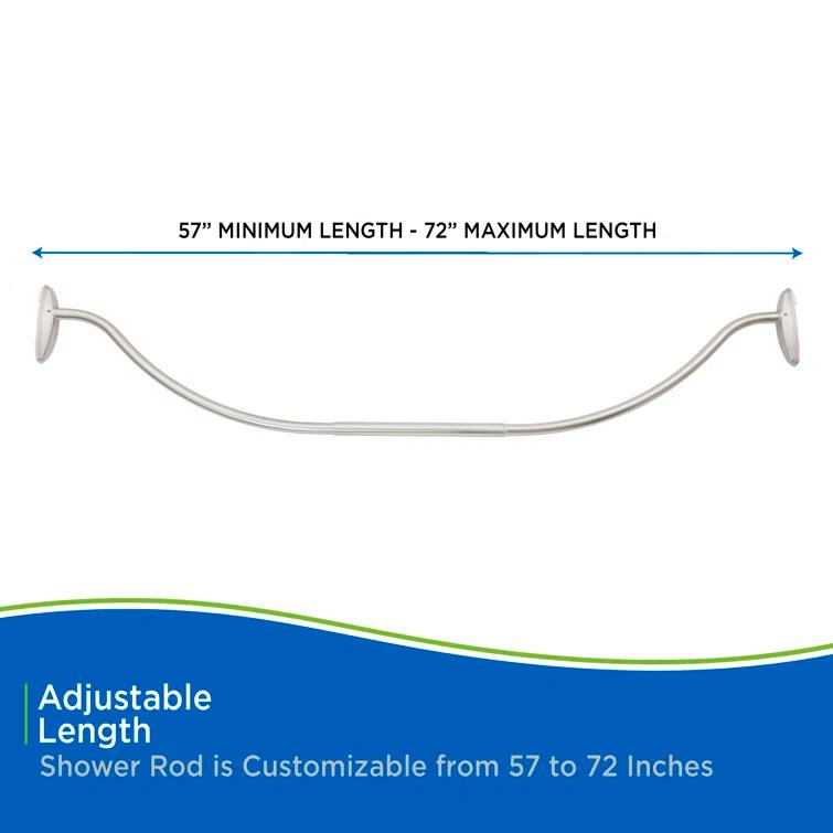 Kenney 72'' Curved Shower Curtain Rod
