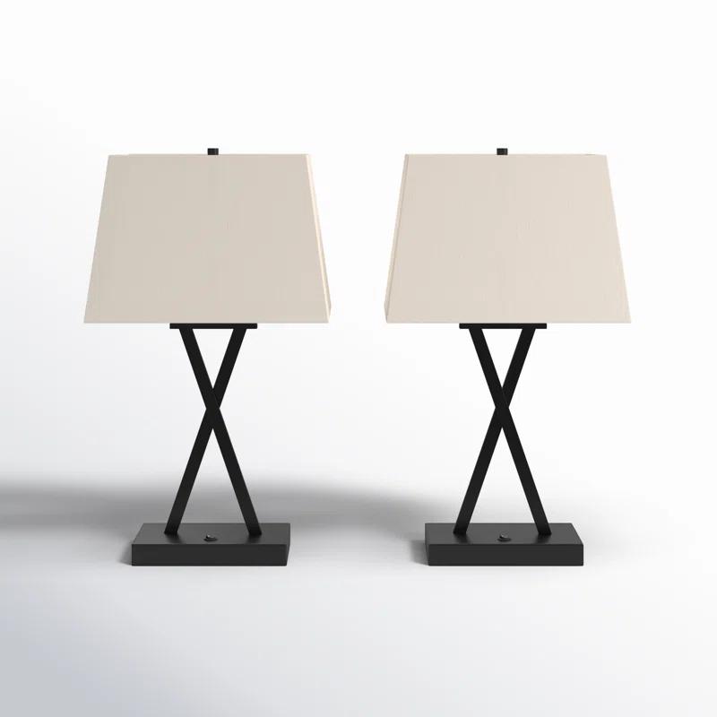 Three Posts™ Monterey Metal USB Table Lamp (Set of 2)