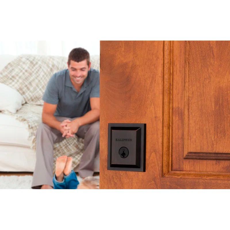 Baldwin 380SLB11PSMTCPRCAL Torrey Pines 380 Rectangular Low Profile Single Cylinder Deadbolt with SmartKey